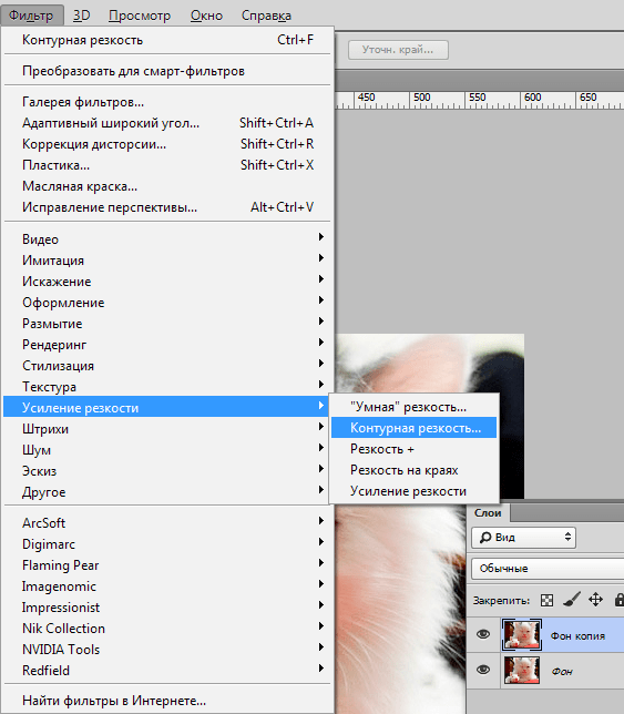 Контурная резкость в Фотошопе